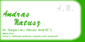 andras matusz business card